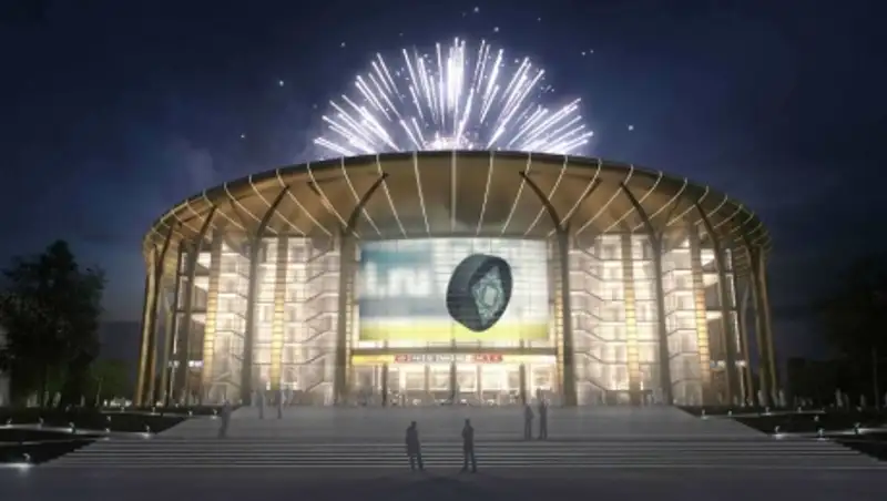 История строительства ледовой арены для ХК "Барыс" в фотографиях