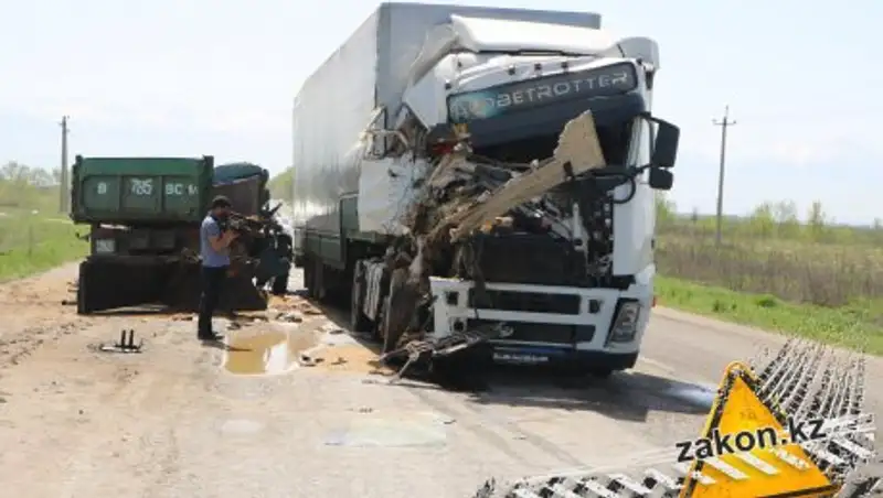 В Алматинской области ЗИЛ протаранил фуру на встречной полосе