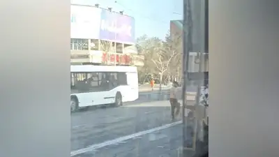 Появилось видео задержания мужчины с ножом из Павлодара