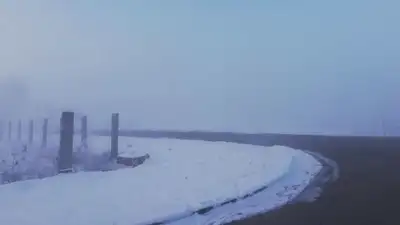 туман на дороге, фото - Новости Zakon.kz от 13.01.2023 09:21
