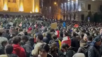 Протесты в Грузии: митингующие требуют отставки правительства, фото - Новости Zakon.kz от 10.03.2023 02:54
