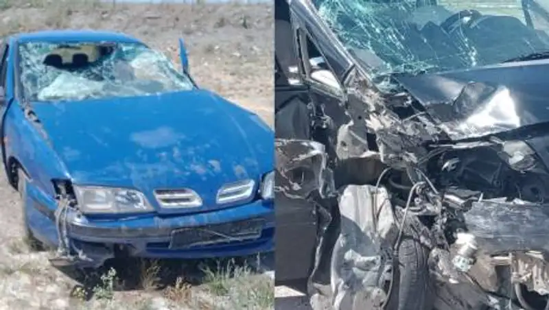 Минивэн столкнулся с легковушкой на трассе Самара-Шымкент - пострадал ребенок