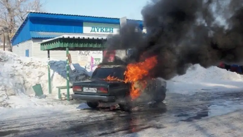 Водитель пострадал в результате возгорания авто в Зыряновске