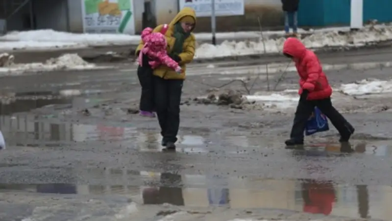 Уральск тонет в талых водах