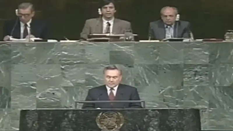 В Сети появилось видео первого выступления Н.Назарбаева в ООН