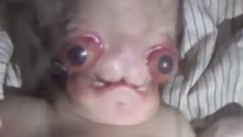 В Индии умер прозванный «Чужим» младенец