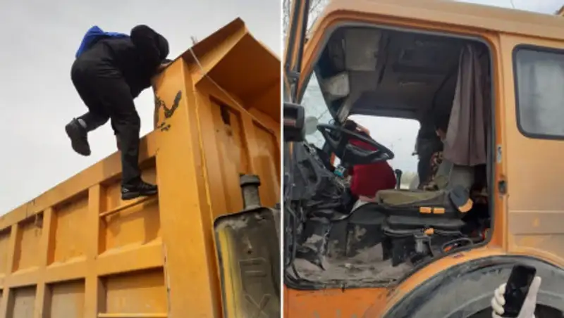 Водитель мусоровоза пытался провезти людей через блокпост