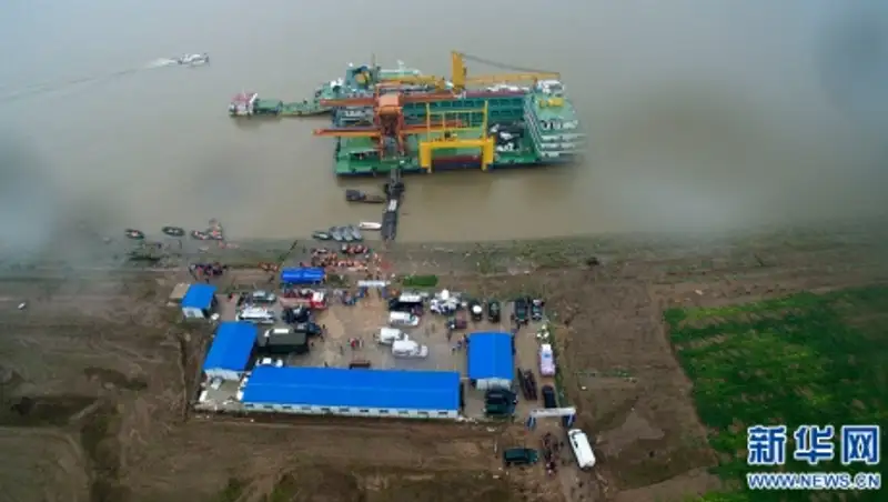 Аэрофотосъёмки спасательной площадки и места крушения судна в Китае