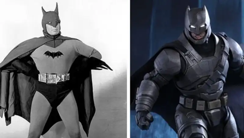 Знаменитые супергерои тогда и сейчас