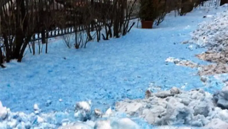 В Санкт-Петербурге выпал синий снег