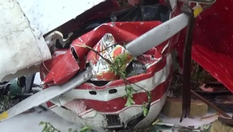 Легкий самолет упал на поле для гольфа в Японии, два человека пострадали