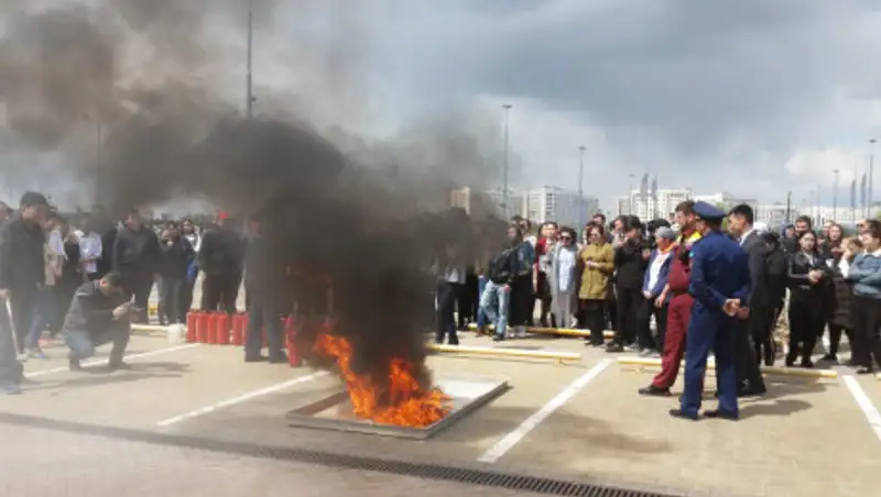 Пожарные учения прошли в Нур-Султане