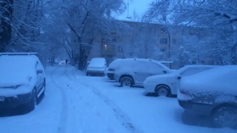 В Алматы выпал долгожданный снег