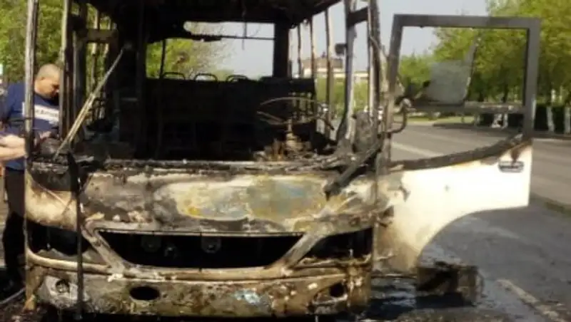Третий автобус за два дня сгорел в Петропавловске