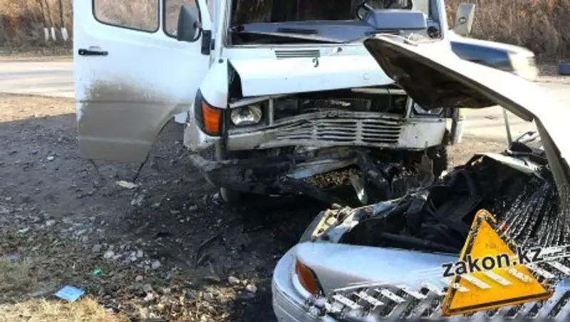 На трассе под Алматы школьный автобус попал в ДТП, пострадали семь детей