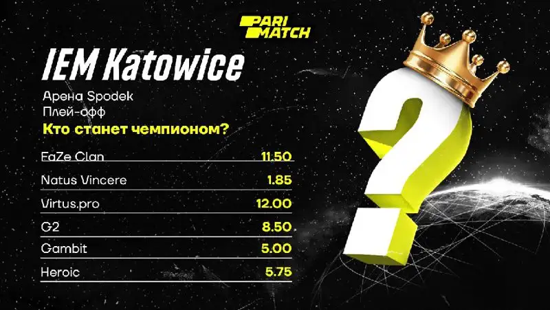 Parimatch назвал фаворитов плей-офф IEM Katowice 2022