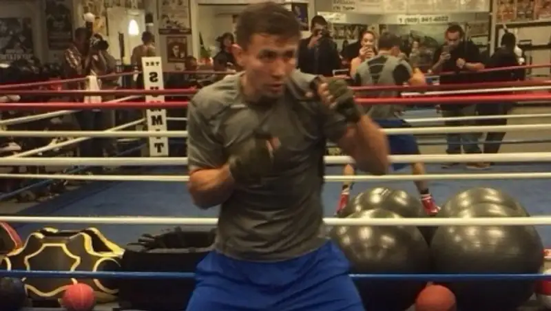 Фото с открытой тренировки Геннадия Головкина в Big Bear