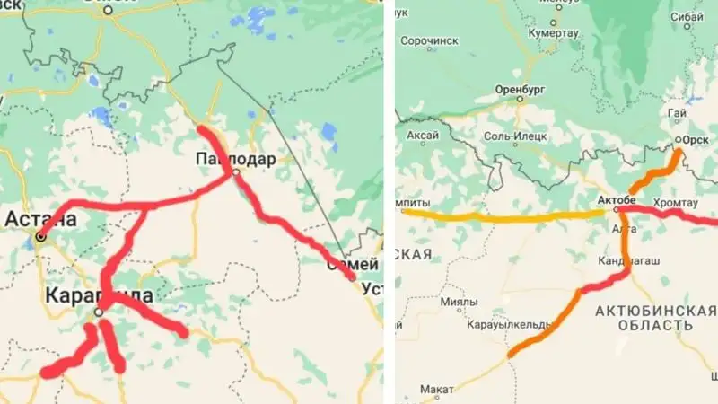 В восьми областях Казахстана на 20 трассах действуют ограничения движения
