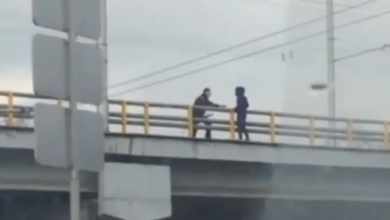 В Алматы спасли девушку, которая собиралась спрыгнуть с моста развязки