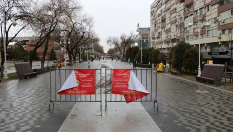 На Арбате в Алматы ограничили движение