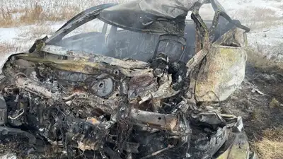 ДТП с возгоранием автомобиля в Костанайской области: погибло два человека