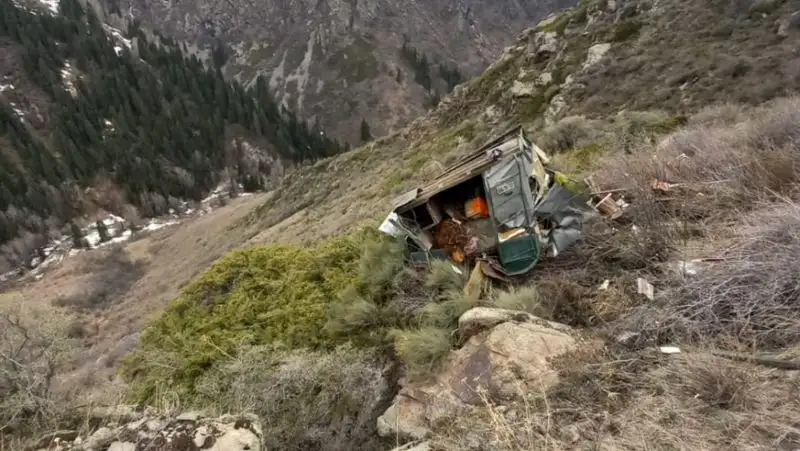 Грузовик упал в ущелье в Алматинской области - водитель погиб