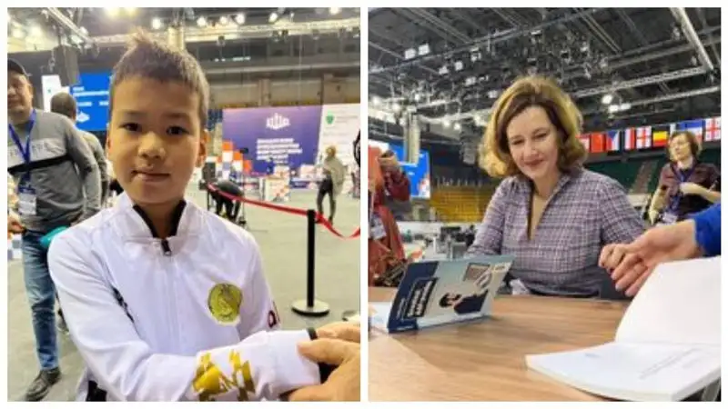 8-летний казахстанец выиграл партию в шахматы у управляющего директора FIDE