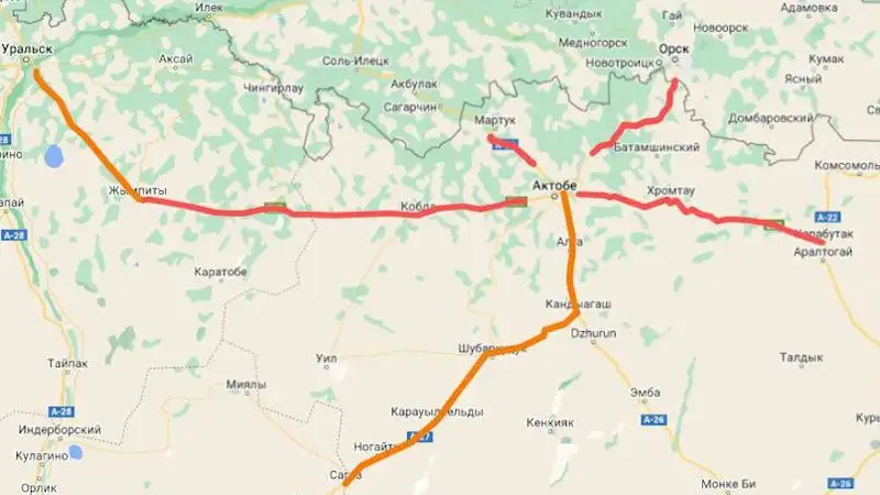 В Актюбинской области из-за метели закрыты трассы