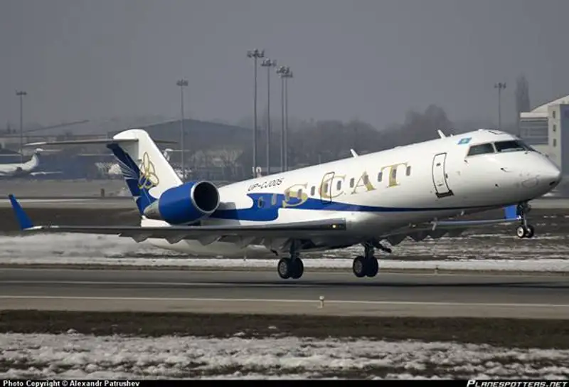 UP-CJ005 SCAT Air Canadair CL-600-2B19 Regional Jet CRJ-200LR приняты 09-03-2012 в Алматы - Алма-Ата (ALA / UAAA) аэропорта, Казахстан Александр Патрушев - Алматы Зрительные Club, фото - Новости Zakon.kz от 29.01.2013 20:29