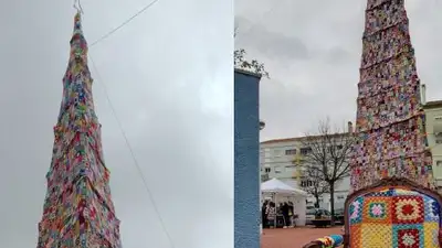 Елку высотой 17 метров связали в Португалии, фото - Новости Zakon.kz от 27.12.2022 09:03