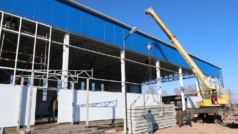 В районе Т. Рыскулова Жамбылской области строят и ремонтируют соцобъекты