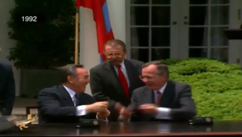 Очередное архивное видео первого визита Назарбаева в США опубликовано в Сети