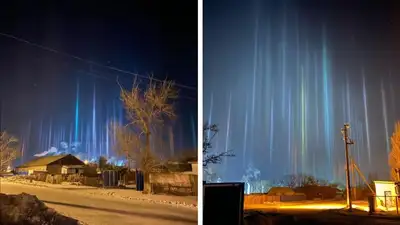 Морозные столбы запечатлели жители Павлодарской области, фото - Новости Zakon.kz от 12.01.2023 09:07