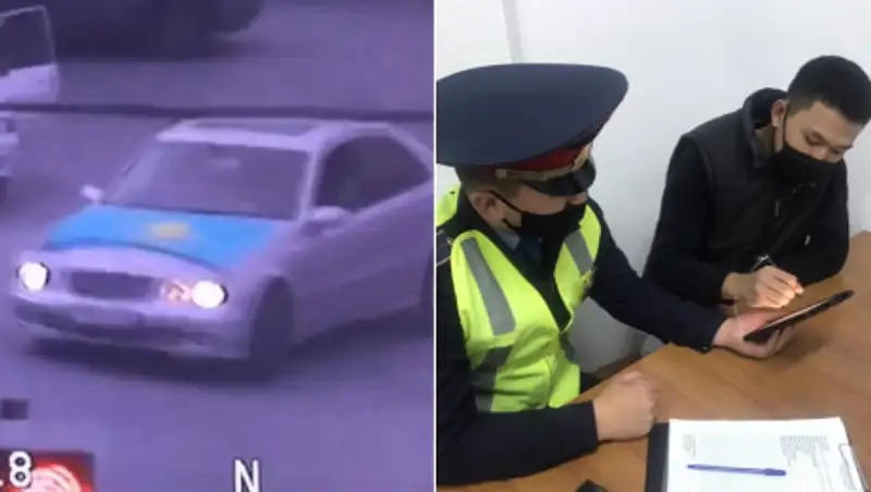 Появилось видео, как на парковке вокзала в Атырау устроили дрифт