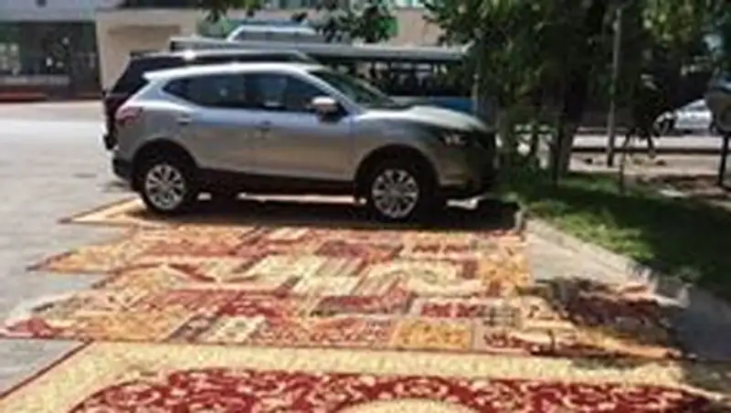 Аким Астаны назвал аморальным рекламный трюк с парковкой, устланной коврами