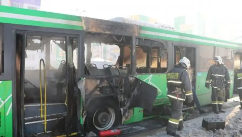 Сгоревший в Алматы автобус выехал из парка в исправном состоянии