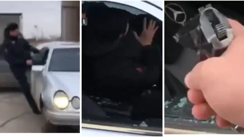 Задержание вооруженного преступника в Жамбылской области попало на видео