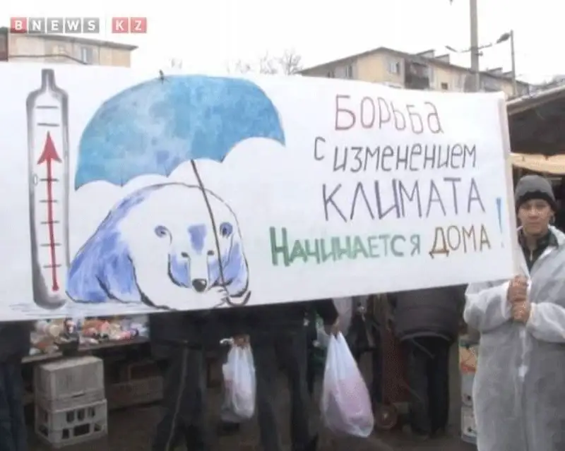 Люди в костюмах белых медведей вышли на улицы Темиртау (фото), фото - Новости Zakon.kz от 20.11.2013 03:05