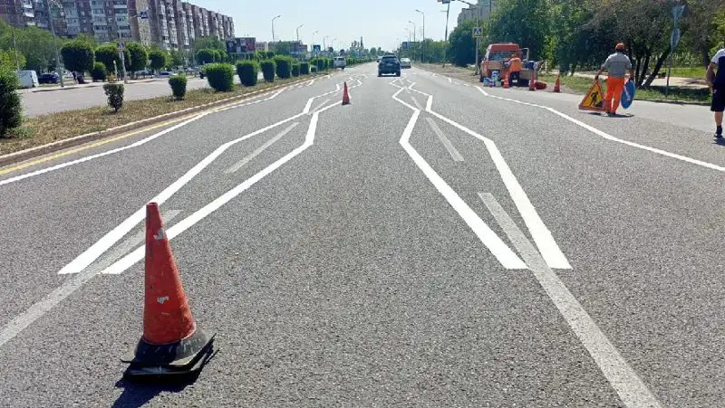 Необычная дорожная разметка озадачила карагандинцев