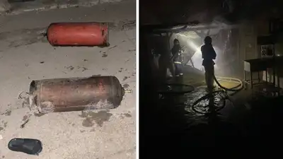 пожар в шиномонтажке, фото - Новости Zakon.kz от 13.02.2024 23:56