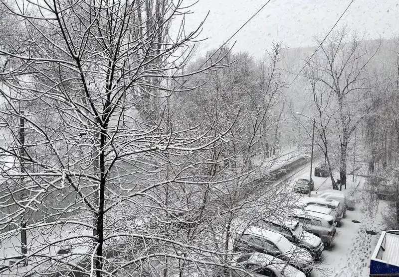 В Алматы начался сильный снегопад