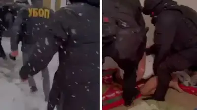 Опубликованы кадры задержания подозреваемого в истязании четверых детей в Алматинской области, фото - Новости Zakon.kz от 16.02.2024 11:55