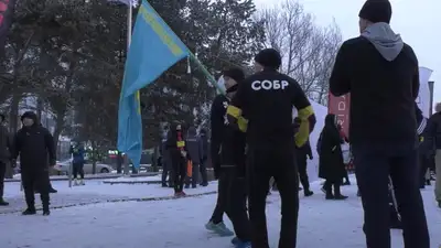 Отряд СОБР принял участие в зимнем забеге в Алматы