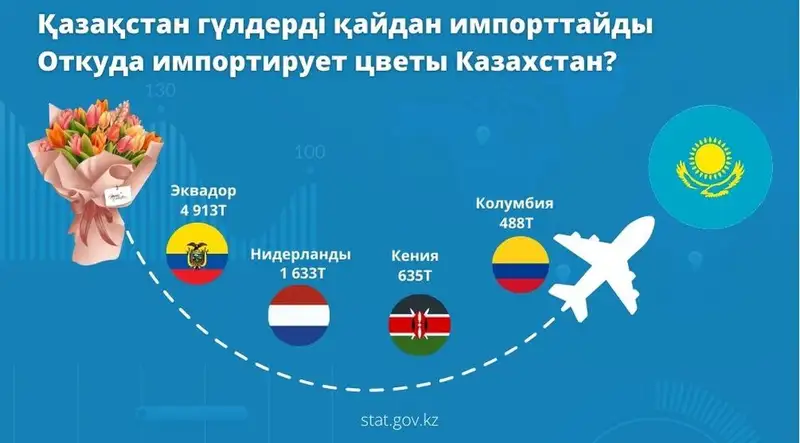 Из каких стран завозят цветы в Казахстан, фото - Новости Zakon.kz от 05.03.2024 17:06