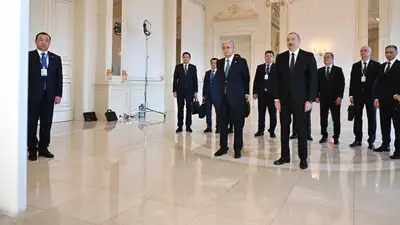 Президенты Казахстана и Азербайджана приняли участие в торжественной церемонии 