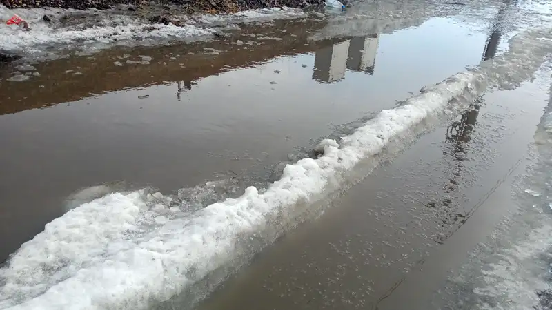 Талые воды в Семее, паводки в Абайской области, фото - Новости Zakon.kz от 11.03.2024 16:17