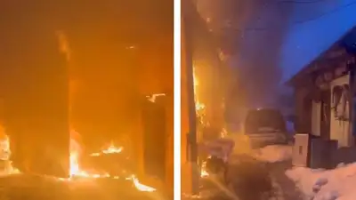 пожар в жилом доме, фото - Новости Zakon.kz от 13.03.2024 20:10