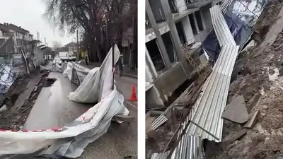 обвал дороги в Алматы, фото - Новости Zakon.kz от 22.03.2024 13:20