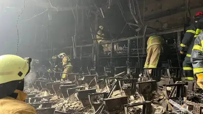 Опубликованы кадры из выгоревшего здания Крокус Сити Холла, фото - Новости Zakon.kz от 23.03.2024 07:43