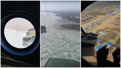 Оставшиеся без дорог в Актюбинской области села показали с вертолета, фото - Новости Zakon.kz от 11.04.2024 16:24